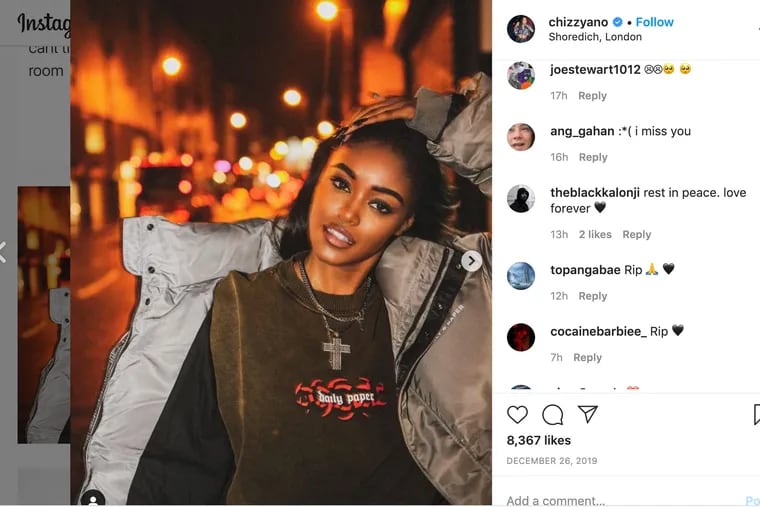 Chynna Rogers, 25,  in an image from her  Instagram account, was a popular model-turned-rapper, who died Wednesday, April 8, 2020 at her Philadelphia home. The cause of death was an accidental drug overdose, said James Garrow, a spokesman for the Philadelphia Department of Public Health.