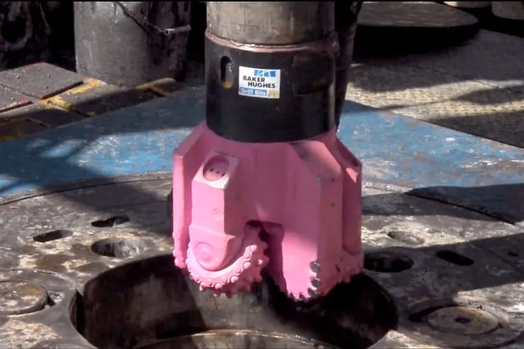 One of the 1,000 pink drill bits sent out by Baker Hughes Inc., a provider of gas and oil-field services, to promote its charity work with the Susan G. Komen breast cancer organization.