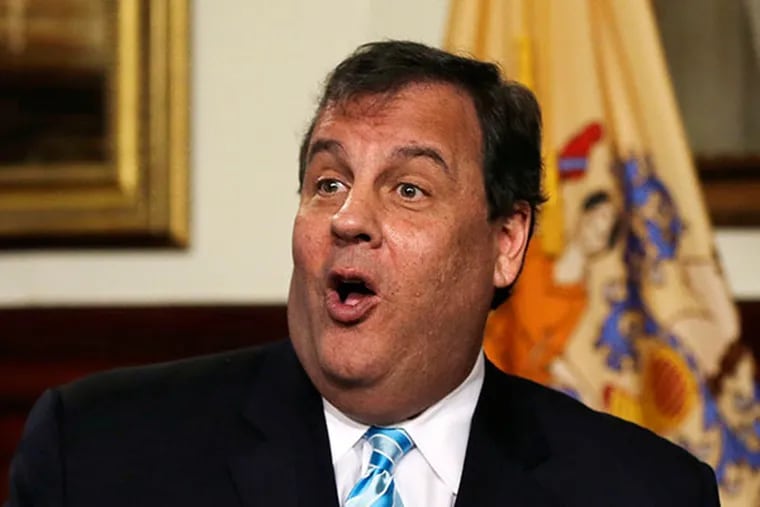 New Jersey Gov. Chris Christie, in Trenton, N.J., as he says that the news conference would most likely be his last news conference until after the holidays, Thursday, Dec. 19, 2013. Christie announced he would sign a bill extending eligibility for in-state tuition rates to residents brought into the country illegally as children if the legislature drops a provision allowing the students to apply for financial aid. Christie says anyone who thought he wasn't serious about easing college tuition costs for students in the U.S. illegally owes him an apology. (AP Photo/Mel Evans)