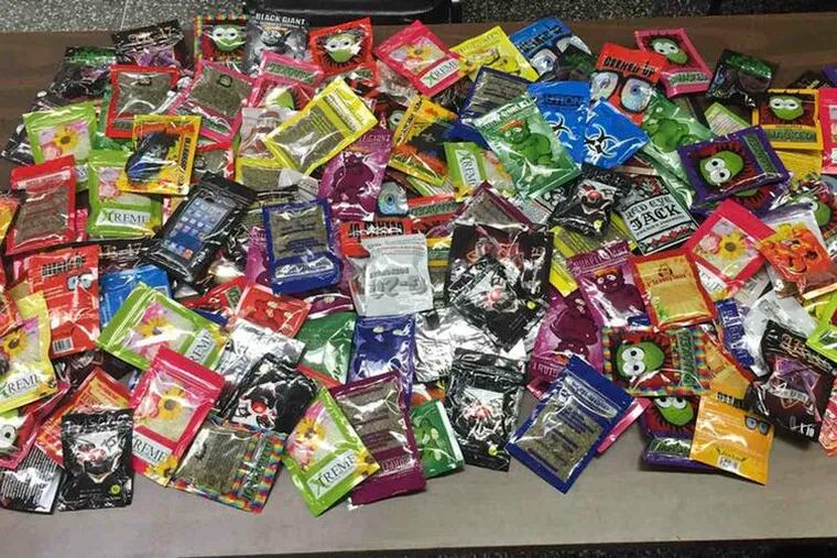 These synthetic marijuana packets were seized by police in Brooklyn.