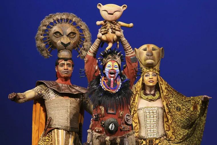 (L to R) Nathaniel Stampley (Mufasa), Tshidi Manye (Rafiki), and Jean Michelle Grier (Sarabi) in Disney's THE LION KING.  The production is celebrating its 10th Anniversary on Broadway at the Minskoff Theatre. © 2007, Disney.  Photo by Joan Marcus.