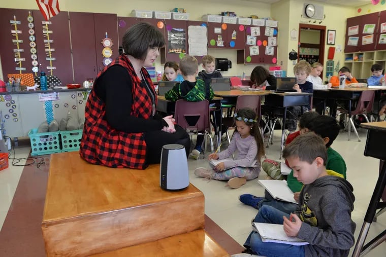 Meredithe Stefanowicz teaches her 3rd-grade class utilizing Alexa and the askMyClass app to help with class assignments and activities.