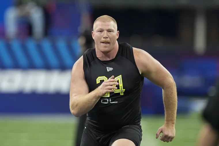 Nebraska offensive lineman Cam Jurgens during the NFL scouting combine on March 4.