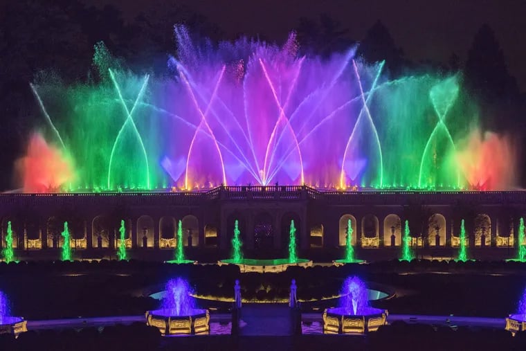 Longwood Gardens in Kennett Square has resumed its daily fountain shows and, on Friday and Saturday nights, illuminated fountain shows, set to music.