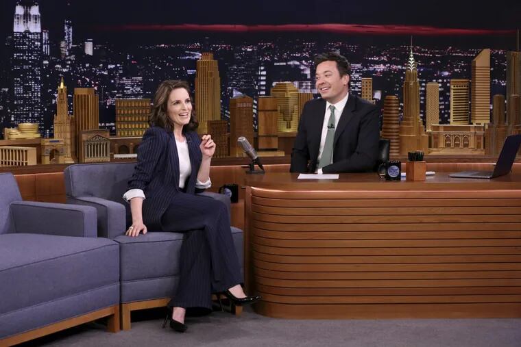 Comedian/Actress/Producer Tina Fey during an interview with Host Jimmy Fallon on April 19, 2018