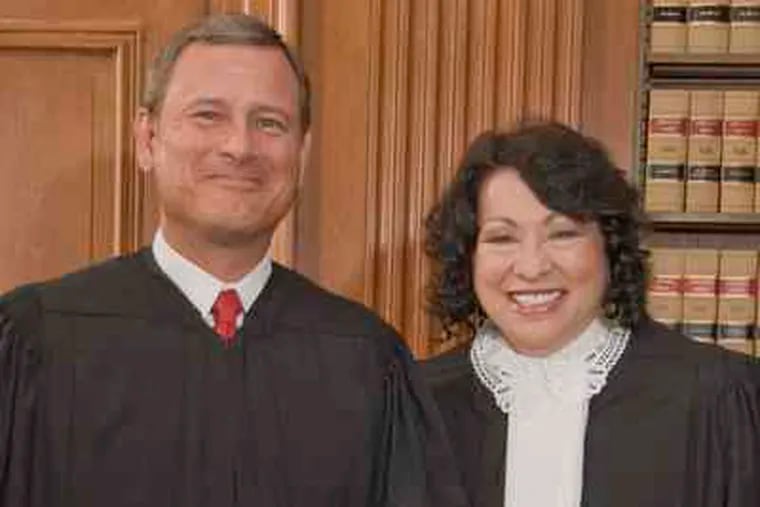 At the high court: Chief Justice John G. Roberts Jr. and Justice Sonia Sotomayor prior to her formal investiture ceremony.