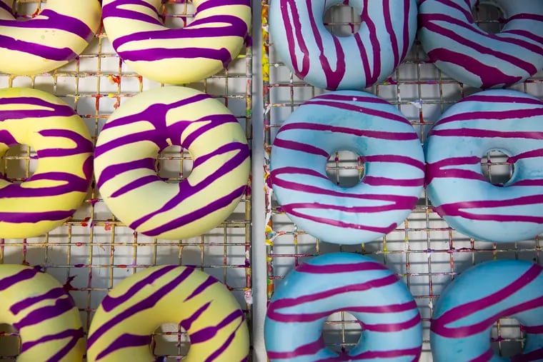 Chalk shaped as donuts are photographed inside Twee, Inc. studio in South Philadelphia on Thursday, May 16, 2019. Twee, Inc. makes kids' chalk shaped like donuts, sushi, planets, and unicorn horns and is now sold in 350 stores in the USA and overseas.