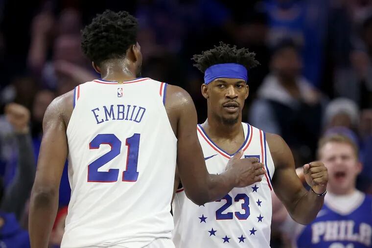 The Sixers' Joel Embiid and Jimmy Butler are both listed as questionable for Monday night's game against the Houston Rockets at Wells Fargo Center.
