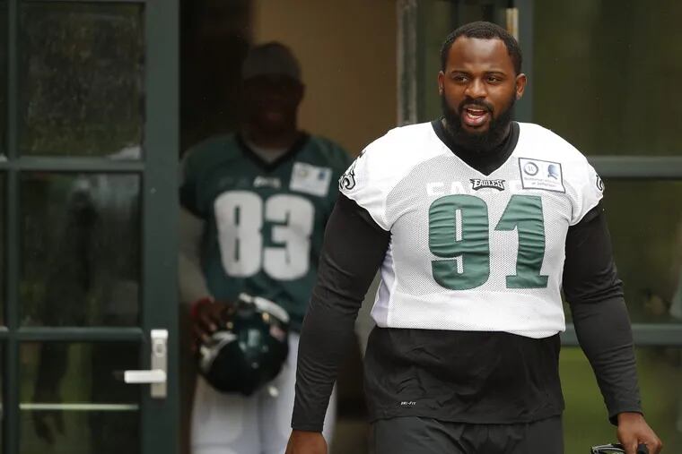 Fletcher Cox (91) was given the day off from practice.