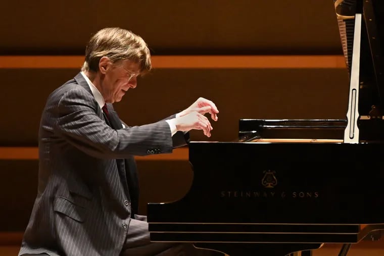 Pianist Peter Serkin performing Friday night at the Perelman Theater in a Philadelphia Chamber Music Society concert of Bach and Mozart.