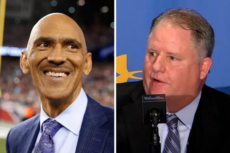 NBC “Football Night in America” analyst Tony Dungy said former Eagles head coach Chip Kelly never got “a total buy in” in either of his coaching stints in the NFL.