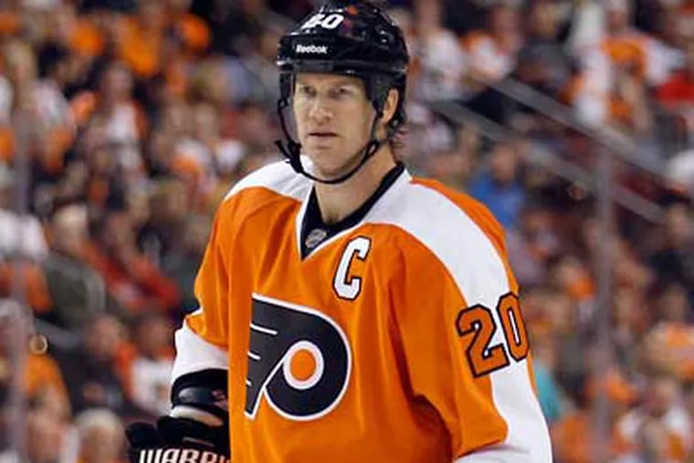 Chris Pronger is one of three Flyers who may be suffering the effects of a concussion. (Yong Kim/Staff Photographer)