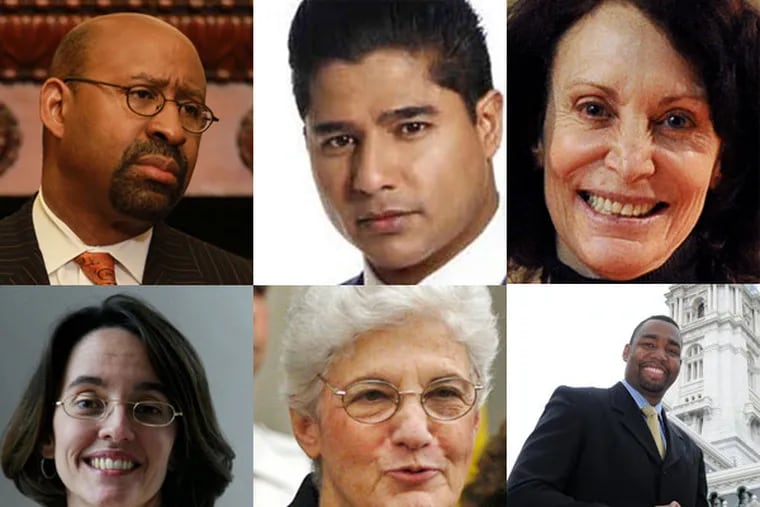 With Mayor Nutter (top left) serving his last term, would Ajay Raju, Jane Golden, Doug Oliver, Lynne Abraham or Alba Martinez be exciting choices for mayor in 2015?