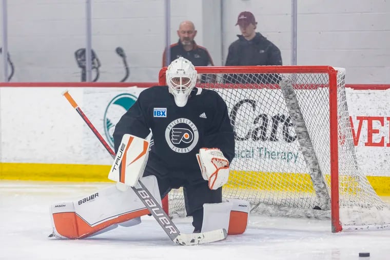 Ivan Fedotov practiced with the Flyers for the first time on Friday and is expected to be the team's backup goalie.