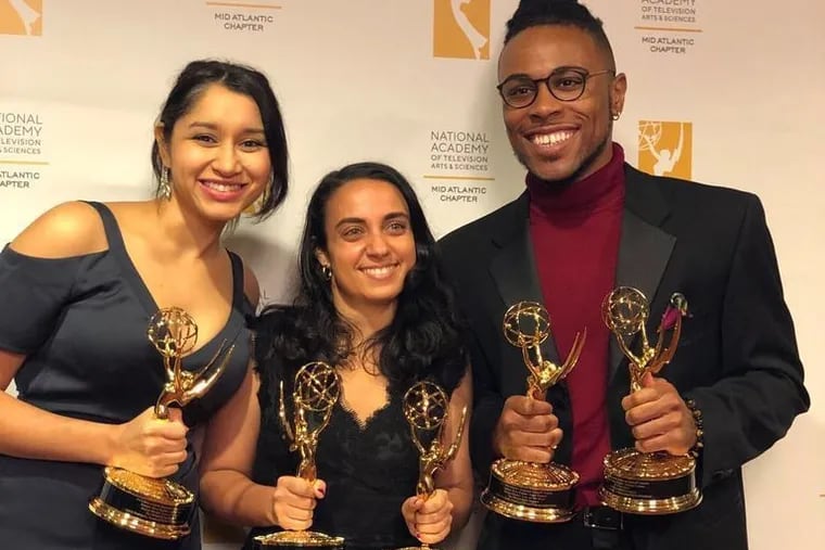 The Inquirer's Emmy winners include (left to right) Astrid Rodrigues, Lauren Schneiderman, and Raishad Hardnett.