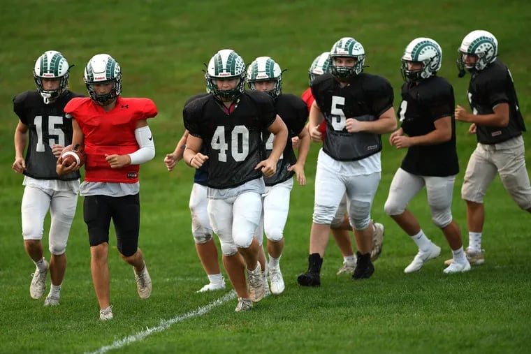 Pennridge's Shane Hartzell (No. 40) is a Villanova recruit who has led the Rams to a 3-0 record and the No. 2 spot in the Inquirer's Southeastern Pa. Top 10.