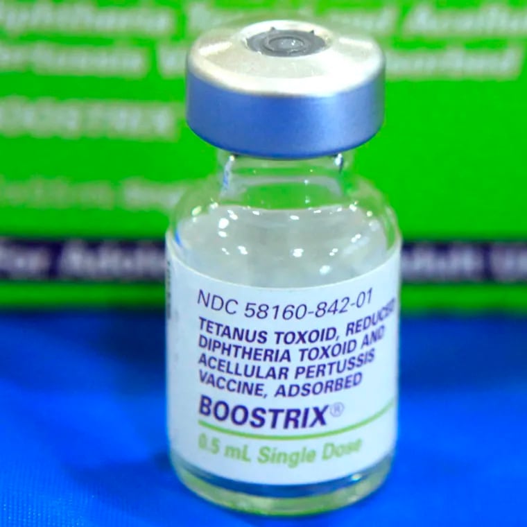 A empty bottle of tetanus, diphthera and pertussis (whooping cough) vaccine. In Montgomery County, health officials have reported an uptick in pertussis cases recently and have encouraged residents to make sure they are up to date on vaccines.