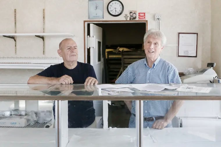 Since 1971, brothers Sal (left) and Joe Villari have sold their famed Easter bread from their small bakery at 10th and Winton. They were reluctant to change anything abut the place.