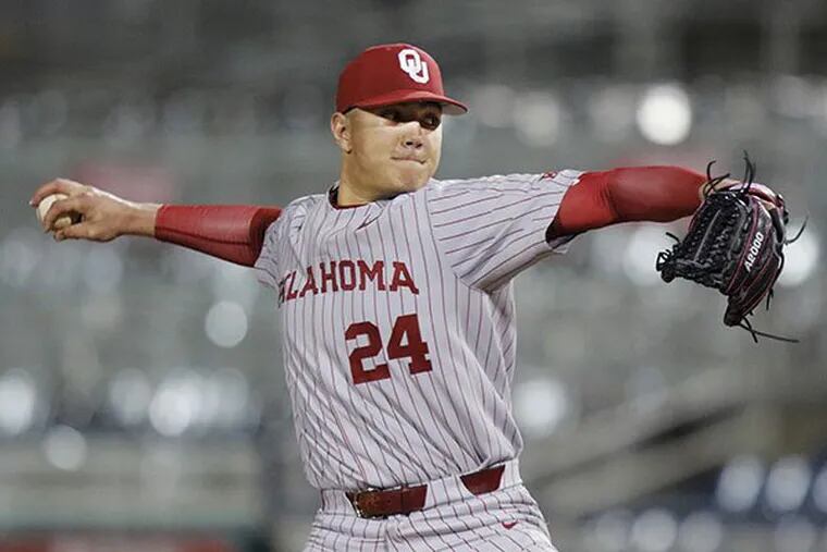 Oklahoma right-hander Cade Cavalli is among several college pitchers projected to be selected in the first round of Wednesday night's MLB draft.