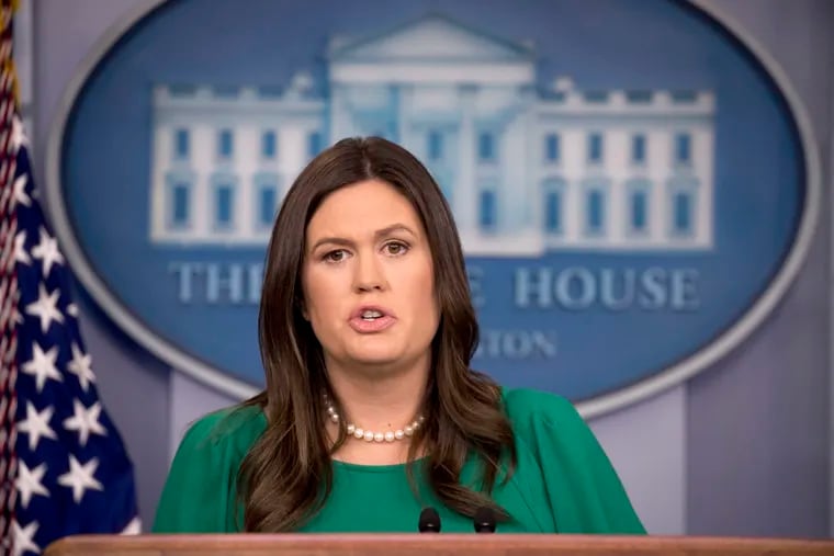 White House press secretary Sarah Huckabee Sanders speaks to the media during the daily press briefing at the White House, Monday, Oct. 29, 2018. Sanders has been hired by Fox News as a political analyst.