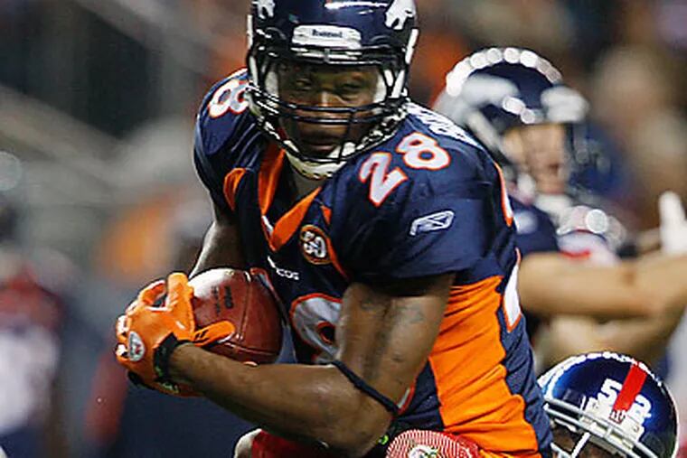 Correll Buckhalter has rushed for 582 yards in his first season in Denver. (David Zalubowski/AP file photo)