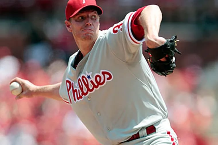 "We'll keep advancing it and get as close to getting in a game as I can," Phillies ace Roy Halladay said. (Jeff Roberson/AP)