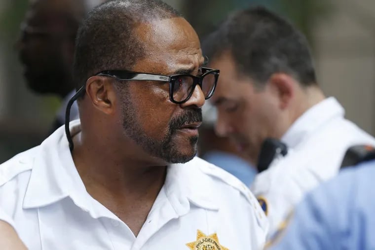 Sheriff Jewell Williams arrives on the scene of an incident at the Criminal Justice Center in Philadelphia in August 2016.