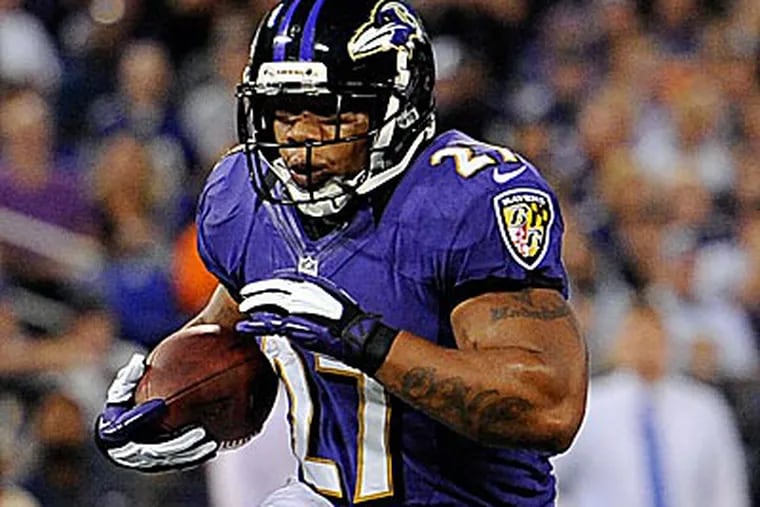 Ray Rice is a versatile run-catch threat who led the NFL in yards from scrimmage last season. (Nick Wass/AP)