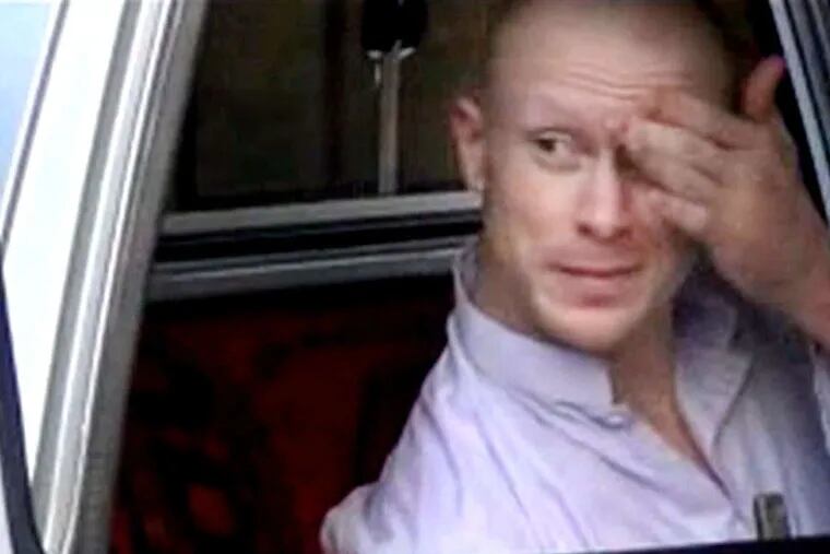 Sgt. Bowe Bergdahl sits in a vehicle guarded by the Taliban in eastern Afghanistan. Voice of Jihad website