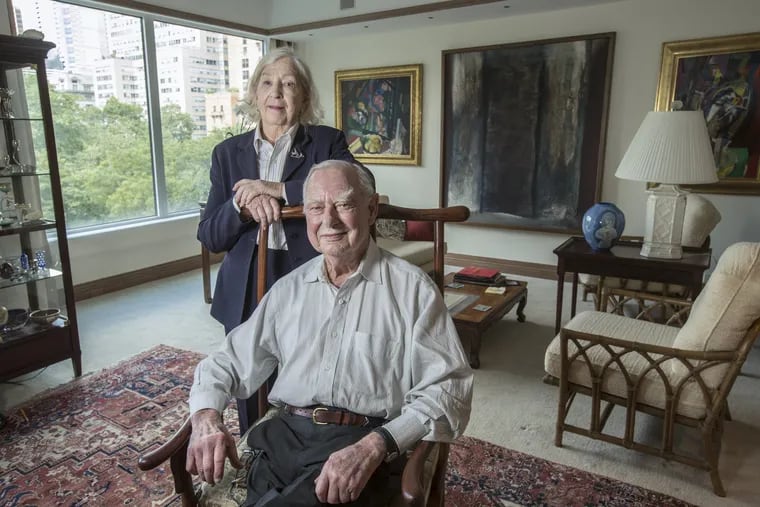 Gerry Lenfest, right, and his wife Marguerite Lenfest, left, in their Rittenhouse Square residence.