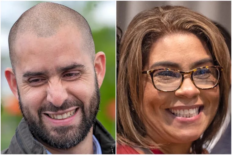 Philadelphia City Councilmember Quetcy Lozada (right) is facing a Democratic primary challenge from Andrés Celin in the 7th Council District.