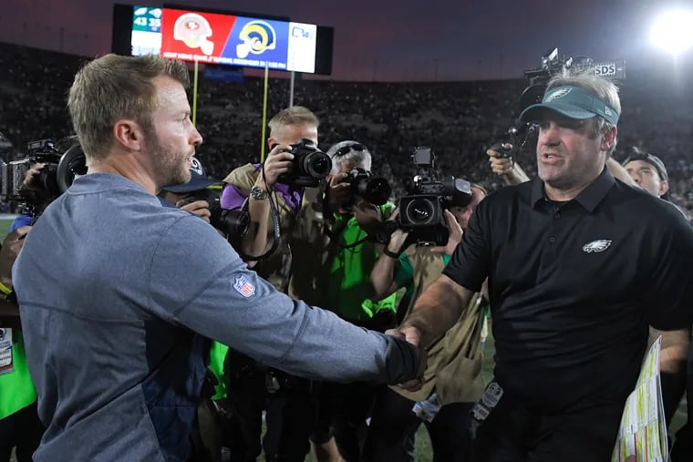 Who's in the better situation, Eagles coach Doug Pederson (right) or Rams coach Sean McVay?