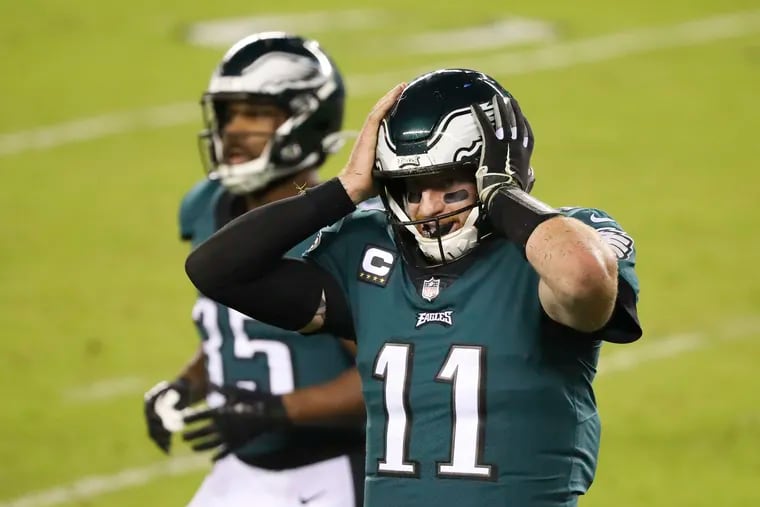 Carson Wentz wasn't the only one in disbelief during Monday night's game.