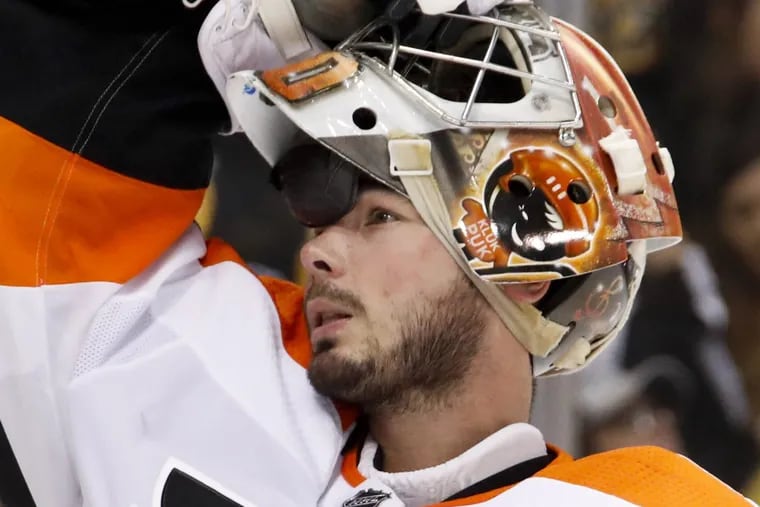 Goalie Michael Neuvirth returned from injury and inactivity to help keep Flyers’ season alive by a thread on Friday.
