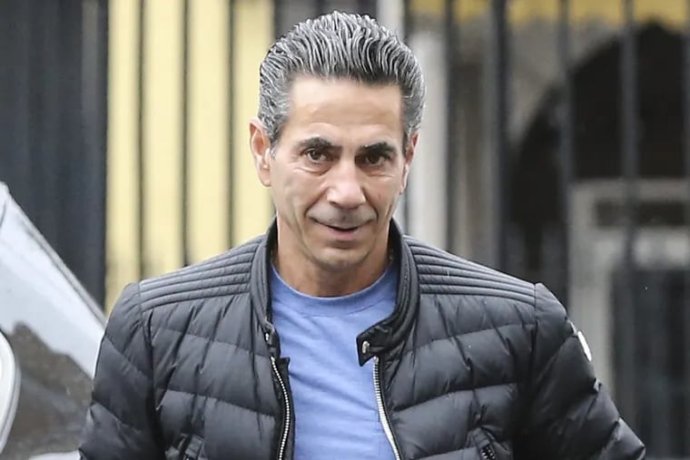 Reputed Philadelphia mob boss Joey Merlino entering federal court in Manhattan on Friday.