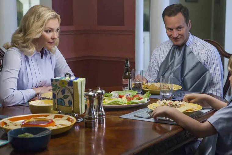 Sinister suburbia: Katherine Heigl, Patrick Wilson, and Aiden Flowers as a troubled family in &quot;Home Sweet Hell.&quot;