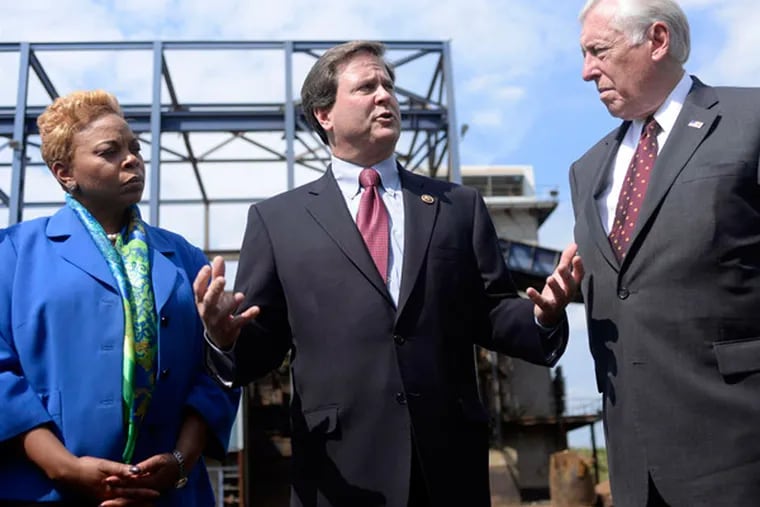 In July, House Minority Whip Steny Hoyer (right) visited Camden Iron & Metal while on a tour of the port of Camden with Mayor Dana L. Redd (left) and Rep. Donald Norcross (D., N.J.).