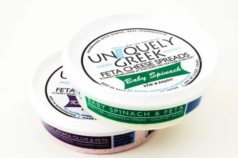 Uniquely Greek Feta Cheese Spreads   Please shoot beauty shots of vegan mayo and parchment paper products. ( MICHAEL BRYANT / Staff Photographer )
