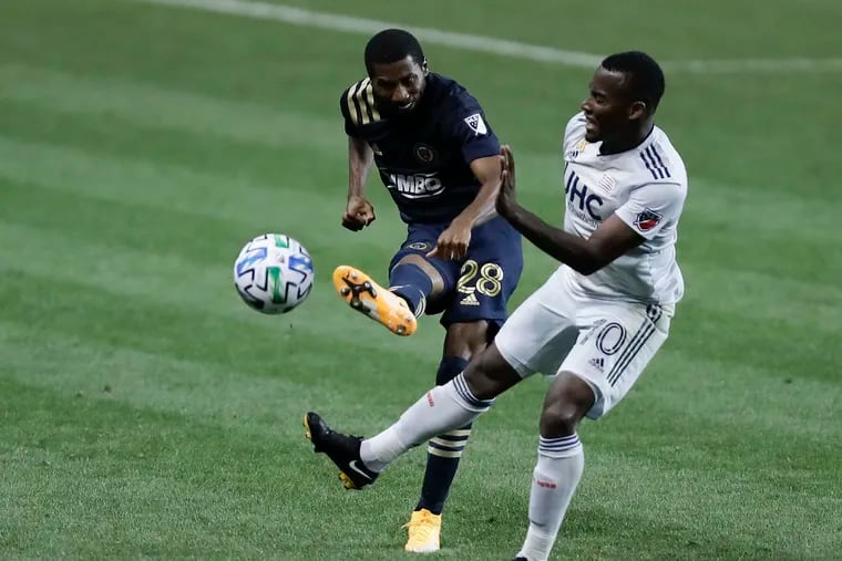 Union defender Ray Gaddis, left, is the team's all-time leader in minutes played and one of the leading anti-racism activists in Major League Soccer.