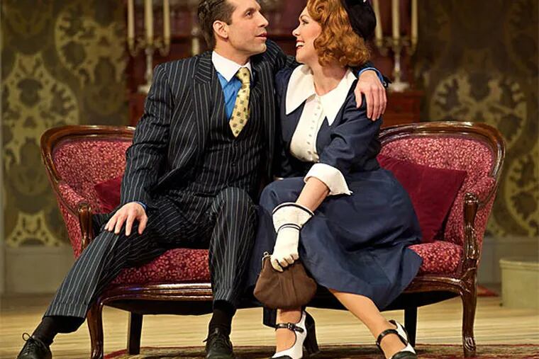 Damon Bonetti and Jennie Eisenhower in &quot;Arsenic and Old Lace&quot; at the Walnut Street Theatre. (J. Urdaneta Photography)