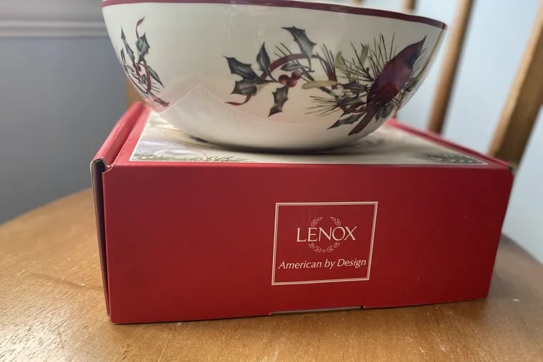 A Lenox collectible bowl, popular as a gift.