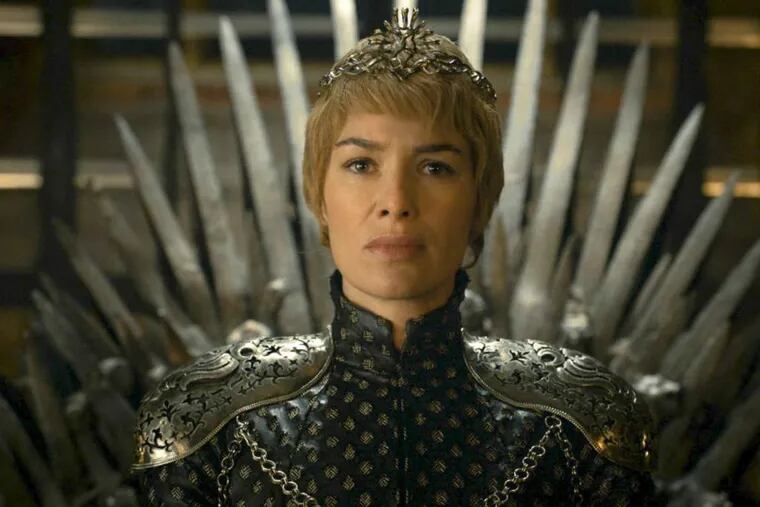 In this image released by HBO, Lena Headey appears in a scene from "Game of Thrones."  "Game of Thrones" and "Veep" are among the top contenders for the 68th prime-time Emmy Award nominations. The shows claimed the top drama and comedy series prizes at last year's Emmy ceremony.