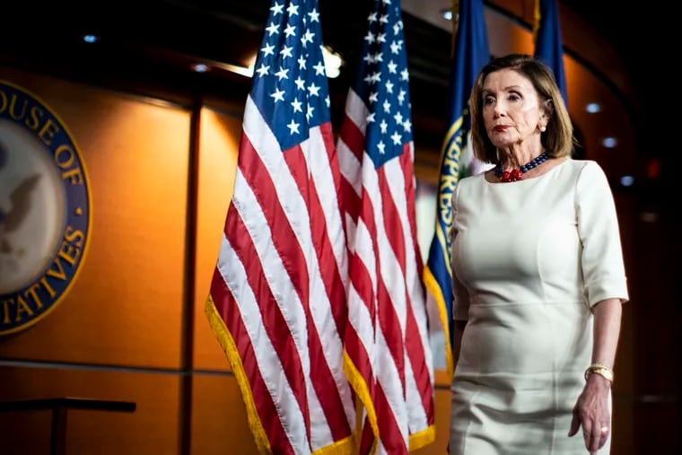 House Speaker Nancy Pelosi, D-Calif., entered her weekly news conference on Capitol Hill on Thursday, Sept. 26, 2019.