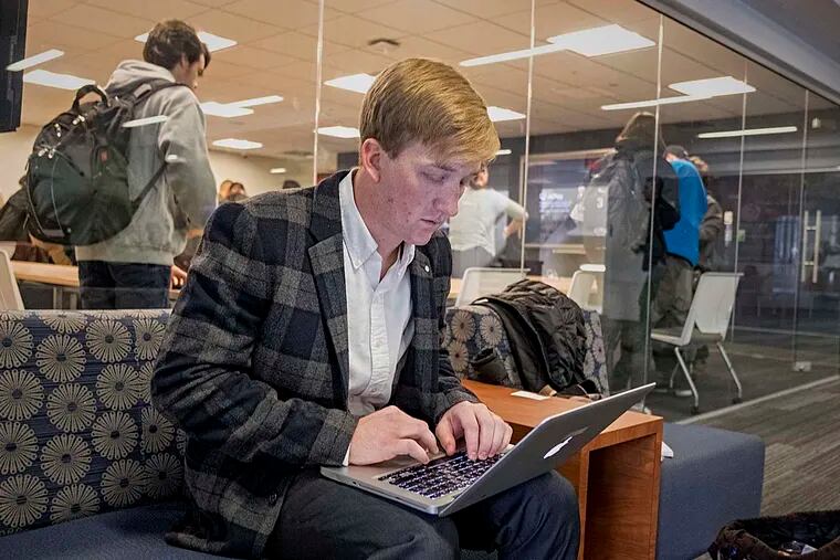 Brady Acton, 20, launched a 3-D phone app in late October. He's also double majoring in business and philosophy and plays third base on Villanova's baseball team.