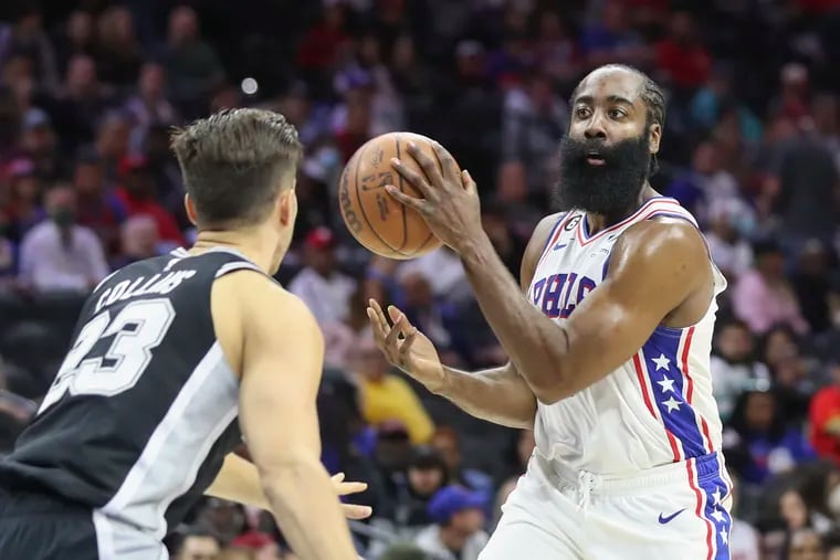 Without James Harden (1), the Sixers offensive rating has taken a hit. However, they rank No. 1 in defensive rating in the five games without  the perennial All-NBAer.
