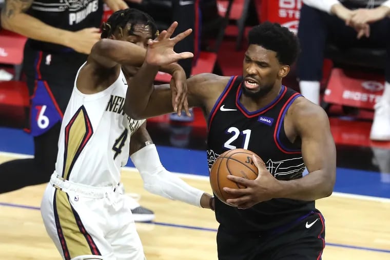 Joel Embiid (21) and the Sixers are back atop the NBA power rankings.