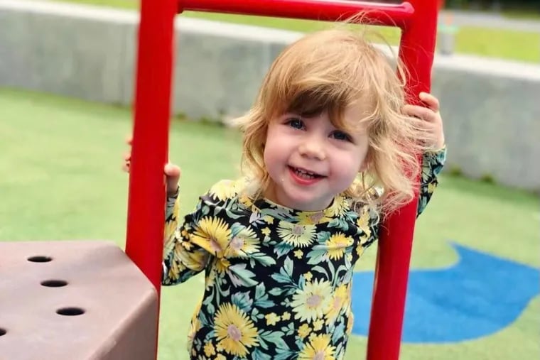 Matilda "Mattie" Sheils, 2, who disappeared during the deadly flash floods in Upper Makefield Township, Bucks County. Her body was recovered Friday night.