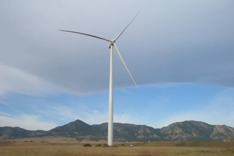 A Gamesa wind turbine has been installed at the National Renewable Energy Laboratory's center near Boulder, Colo.