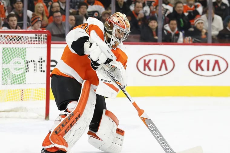 Flyers goaltender Michal Neuvirth will return to action Wednesday for the first time since Feb. 18.