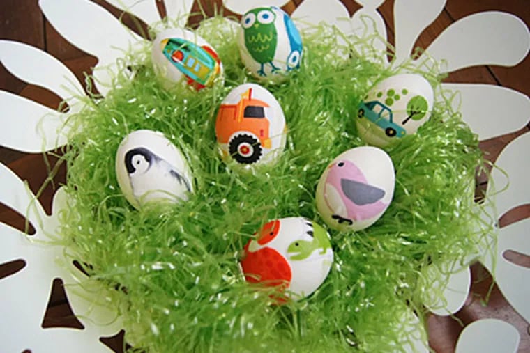 Decoupaged eggs were used as a pinned image on Pinterest, the virtual pin board for sharing images and ideas, is shown. (AP Photo/Jessa Decker-Smith)